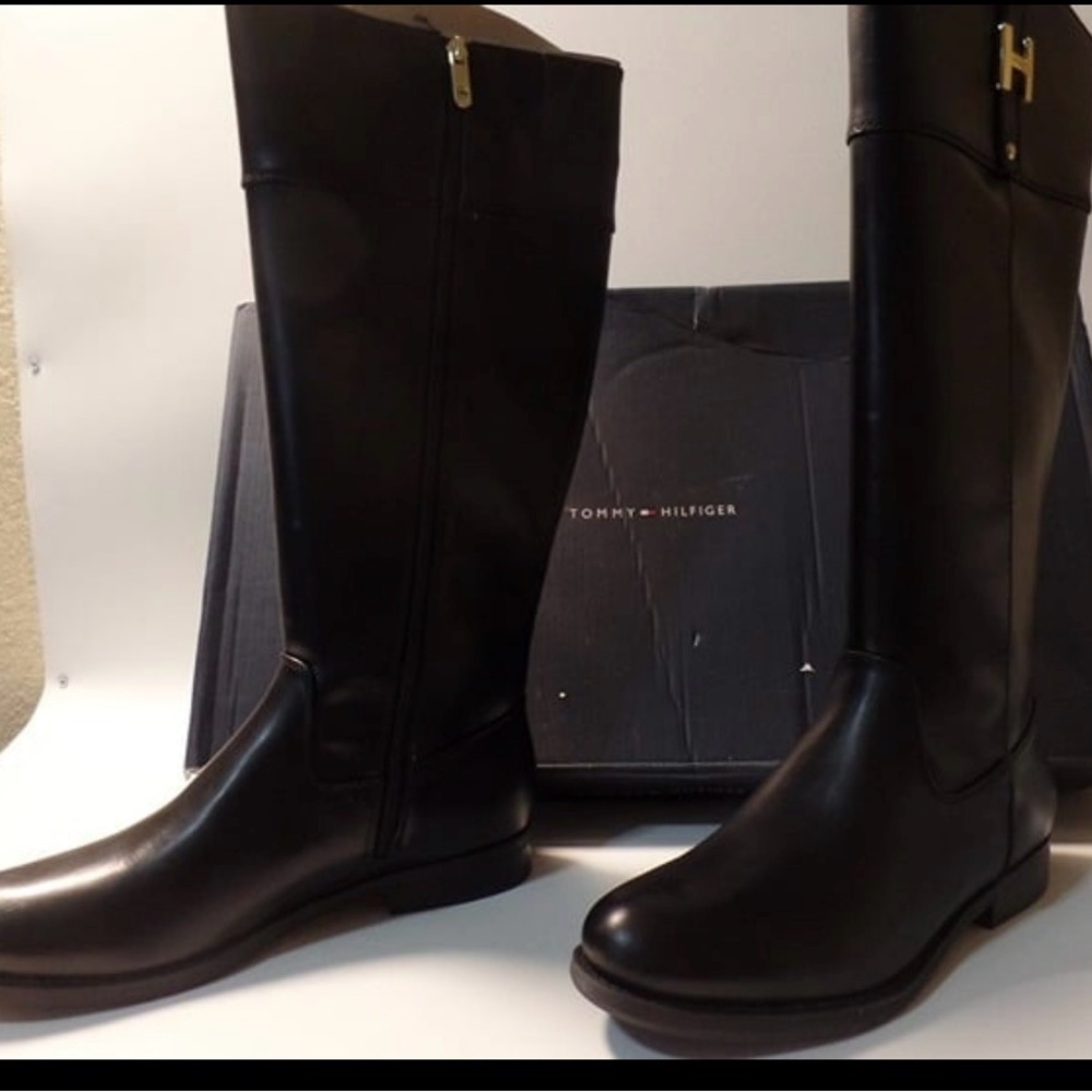 Tommy Hilfiger tall black riding boots